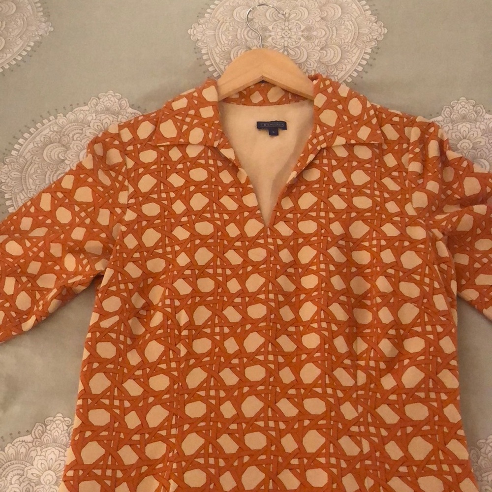 J McLaughlin burnt orange 3/4 sleeve dress